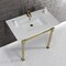 Kingston Brass KVPB37221Q7 37-Inch Console Sink with Stainless Steel Legs (Single Faucet Hole), White/Brushed Brass KVPB37221Q7 - alternate 3